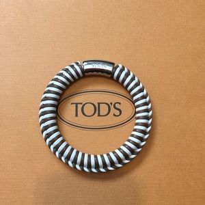 Tod’s Brown and White Leather Bangle